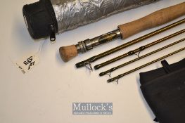Roger Beale purpose built high module carbon travel fly rod – 10ft 4pc c/w spare tip^ line 3/4 #^
