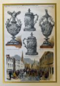 Early 1858 Goodwood Races Hand coloured period extract from The Illustrated London News July 31^