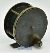 Early ‘Chevalier Bowness & Son^ 12 Bell Yard^ Temple Bar^ London’ 3 ¾” wide drum brass reel engraved