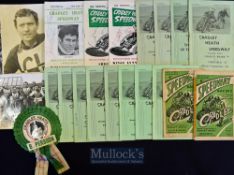 Cradley Heath Speedway Selection of programmes^ Ivor Hughes photographs^ autographs^ rosette et al