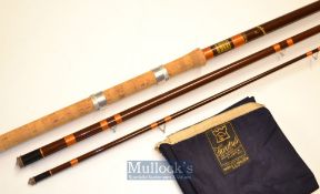 Fine Hardy “Matchmaker” Fitalite course rod – 12ft 3pc with amber lined butt and tip guides-25.5”