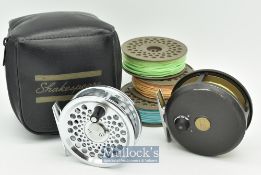 Shakespeare International 2852 magnesium trout fly reel 3” narrow drum^ smooth foot^ with maker’s