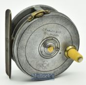 Interesting C Farlow & Co Ltd London small alloy Perfect style trout fly reel – 2 5/8” dia with