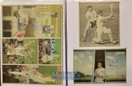 Collection of England and County Cricket Players Signed newspaper cuttings and ephemera c1990/