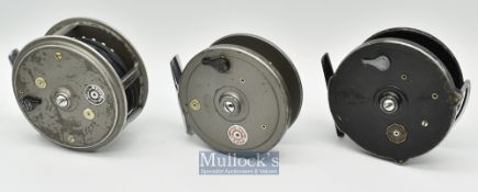 Selection of Redditch made wide drum salmon and centre pin reels (3) - Allcocks “The Brighton” 3.75”