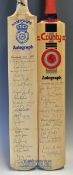 2x Hampshire Cricket team signed bats from 1989 and 1997 – both clearly signed in ink to the front