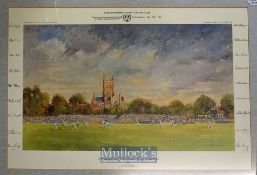 1987 Worcestershire County Cricket Club signed print – winning the County Cricket League