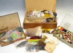 Fly tying kit^ materials and accessories – incl vice^ bobbin^ hackling tool^ quantity of reels of