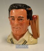 Denis Compton C.B.E Royal Doulton Cricket Character/Toby Jug c1996– titled ser. no D7076 ltd ed no