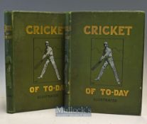 2x 1903 Cricket Books by Percy Cross Standing – titled ‘Cricket of To-Day and Yesterday