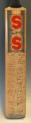 1981 England & Australia 6th and Final Test Match signed Cricket Bat – signed on the back by the