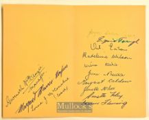 1963 Inaugural Women’s Netball World Championship Tournament signed card by the winners