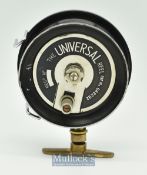 Interesting ‘The Universal Reel’ side casting reel patent 642282^ 4” dia back plate^ twin wire guide