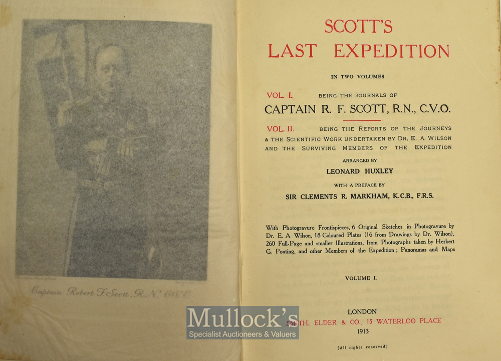 Antarctica – 1913 Scott’s Last Expedition Books, 2 Volumes, Second Editions the first “being the - Image 2 of 5