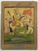 India & Punjab - Guru Gobind Singh a finely detailed Indian gouache miniature of Guru Gobind Singh