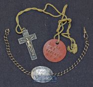 WWI - 2nd Lieutenant Royal Field Artillery M.F. Pitcher WWI ID Bracelet and identification tag