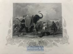 India & Punjab – ‘The Siege of Mooltan 1849’ Original Steel Engraving the Houdah of Moolraj’s