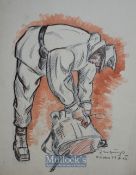 WWII Original Artwork Roman Zenzinger - of a German Soldier displaying a portrait in pencil with