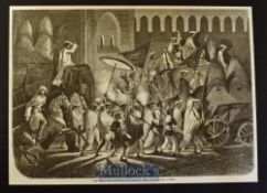 India - State Procession of the King of Delhi (Grand Magul de Delhi) original engraving 1857 after a