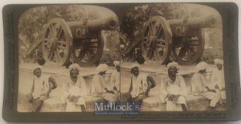 India & Punjab - Original stereo view photo of Maharaja Ranjit Singhs Zam Zam cannon of the