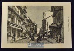 India - 1875 A Street In Bombay engraving from a sketch by our special artist measures 39x26cm