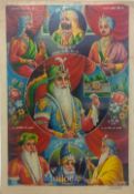 India & Punjab – Maharajah Ranjit Singh Lithograph a fine large rare vintage lithograph of the