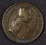 Covent Garden, Theatre Royal, Gallery Token 1746 The First Theatre. Obverse; The Duke of Cumberland.