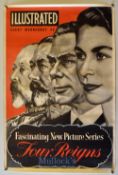 Illustrated Magazine 'Four Reigns' original advertising poster for the weekly issue published 14
