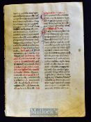 Italy – Large Decorative Breviary Manuscript Leaf on Vellum Circa 1325 - decorative, huge breviary