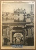 India - Original print of views of the Golden Temple holiest shrine of the Sikhs, Amritsar Punjab.