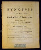 1773 A Synopsis of all Data for the Construction of Triangles, from which Geometrical Solutions have