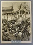 India / Burma - Reception of General Roberts in Mandalay Original Engraving by A Forestier after a
