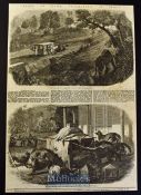 India - Perils of Dawk Travelling in India two original engravings and text 1858 'Appearance of a