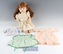 Vintage Angelina Doll c.1956 marked to rear of head and body 'Made in England', with voice box and