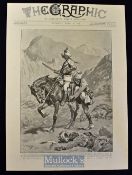 India - 1899 A Frontier Episode: A Gallant Sowar saves an Officer from a Waziri Ambush engraving