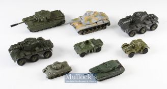 Military Playworn Diecast Selection including Corgi Centurion MkIII, Corgi M60 AI Medium Tank, Dinky