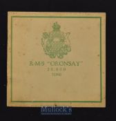 R.M.S. Oronsay Circa 1925 A 16 page Publicity Brochure with 8 full page photographs of the ship