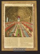1821 Coronation Dinner of George IV Broadside Printed and Sold by J. Bailey, London 1821 hand-