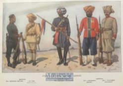 India – c1900s Original print Types of the Indian Army depicting 15th ludhiana Sikhs, Sikh Bengal