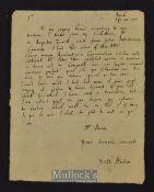 Hutton, Matthew Autograph Letter 1701 - Antiquary Responds to request for information. Written