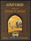 Oxford During The Festival Of Britain 1951 Souvenir Programme A large 24 page souvenir programme