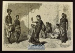 India - Bombay - Three original engravings 1875 to include Religious Service of the Jainas Bombay^