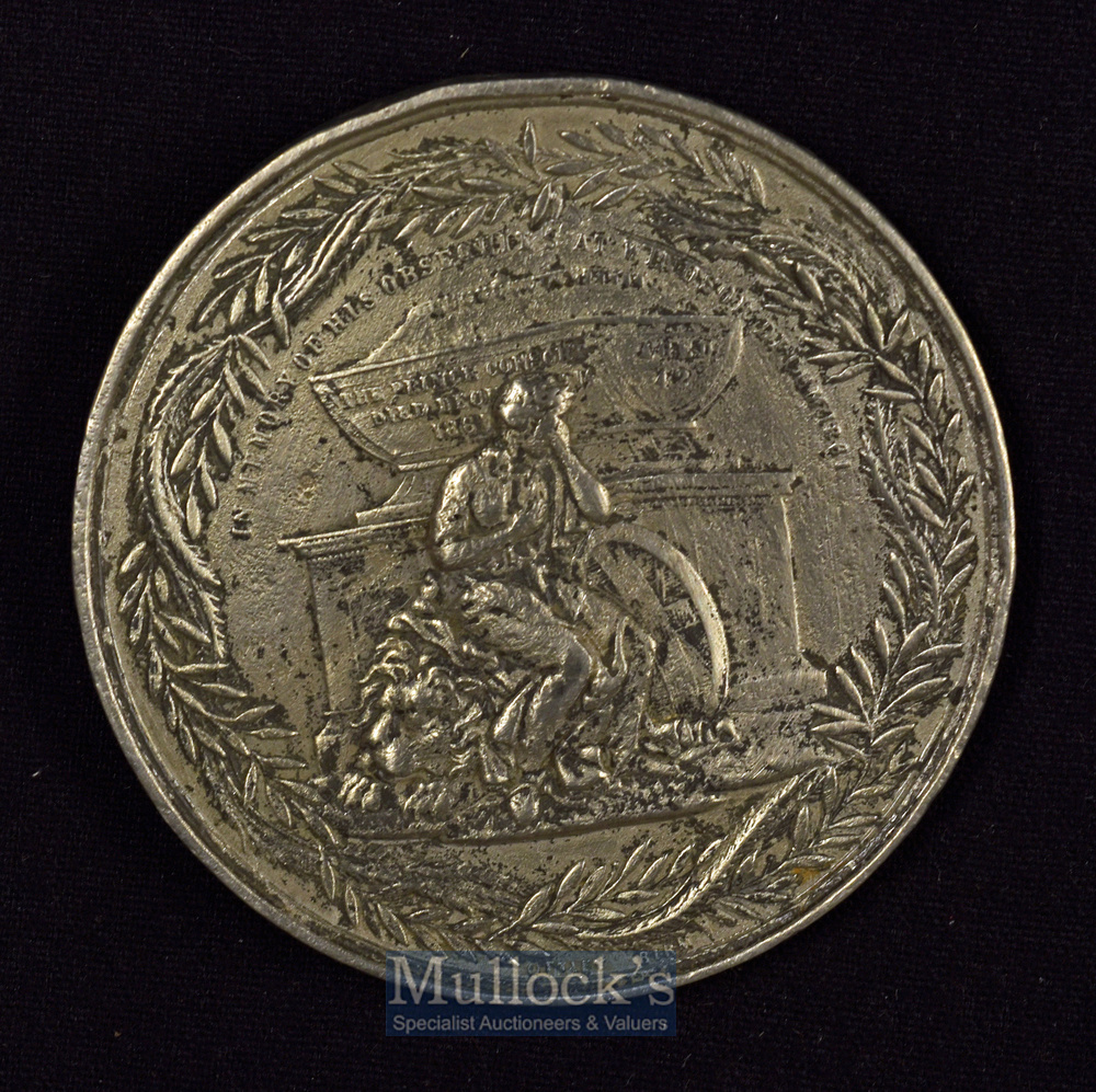 Large Prince Albert Memorial Medallion 1861 - Obverse; Portrait Bust of Prince Albert. Reverse; - Image 2 of 2