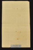Average Temperatures recorded in manuscript for Valletta Malta 1820s – single sheet^ two tables