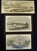 India - Calcutta - Three 19th Century views of Calcutta to include Fort William sketched from the
