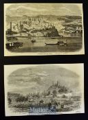 India - Lucknow - Two original engravings 'Lucknow The Capital of Oude 1856 and Lucknow from the