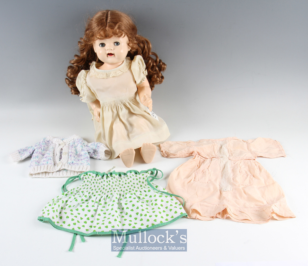 Vintage Angelina Doll c.1956 marked to rear of head and body 'Made in England'^ with voice box and