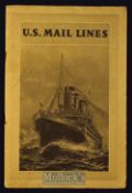 U.S. Mail Lines Early 1920s Publication - An impressive 24 page publication 21 photographs of 3 of