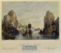 China - 1843 The Shik-Mun or Rock Gates coloured engraving drawn by T. Allom measures 25x20cm approx