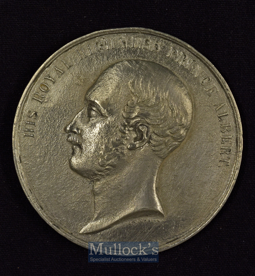 Large Prince Albert Memorial Medallion 1861 - Obverse; Portrait Bust of Prince Albert. Reverse;